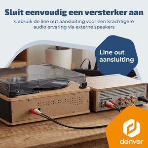 Denver Platenspeler - Ingebouwde speakers - Retro - Auto stop - VPB262