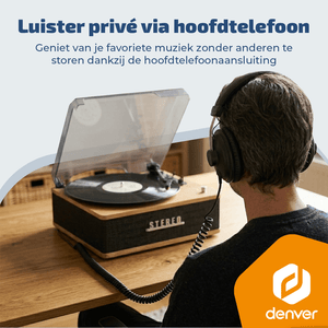 Denver Platenspeler - Ingebouwde speakers - Retro - Auto stop - VPB262