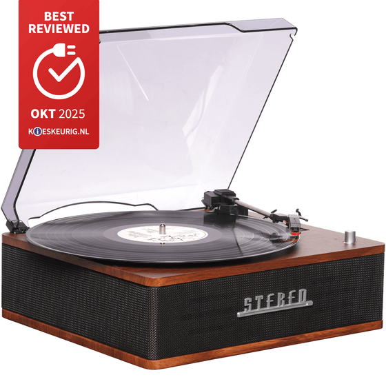 Denver Platenspeler - Ingebouwde speakers - Retro - Auto stop - VPB262 - Denvershop [Darkwood]