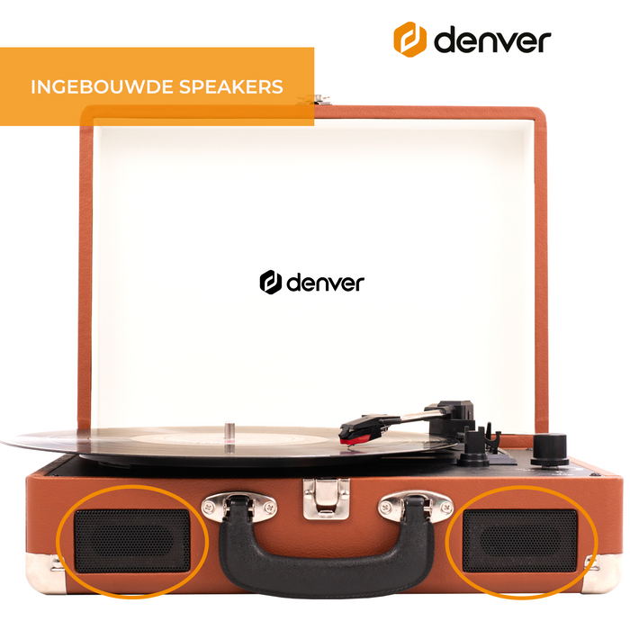 Denver Platenspeler - Ingebouwde Speakers - Incl. PC Software - Auto-stop - Retro - VPL120