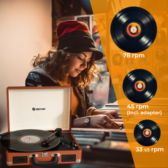 Denver Platenspeler - Ingebouwde Speakers - Incl. PC Software - Auto-stop - Retro - VPL120