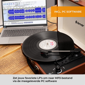 Denver Platenspeler - Ingebouwde Speakers - Incl. PC Software - Auto-stop - Retro - VPL120
