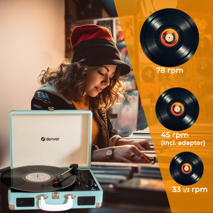 Denver Platenspeler - Ingebouwde Speakers - Incl. PC Software - Auto-stop - Retro - VPL120