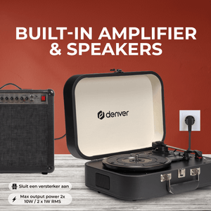 Denver Platenspeler - Ingebouwde Speakers en Versterker - Incl. PC Software - Auto-stop - Retro - VPL130