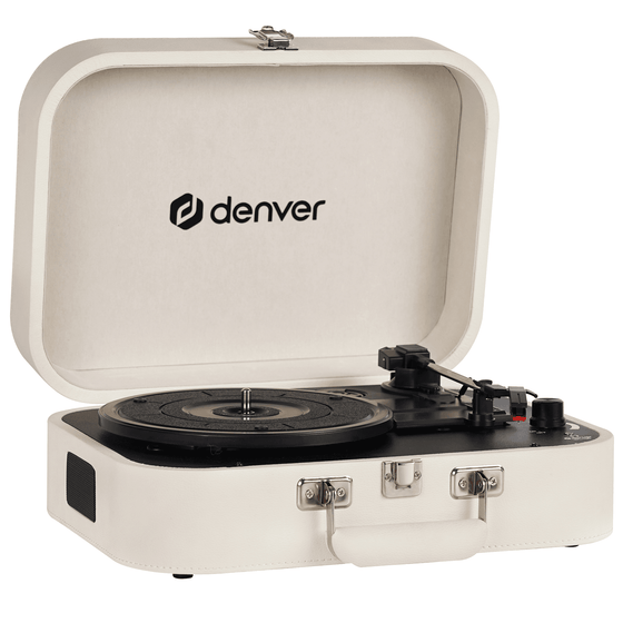 [Wit] - Denver Platenspeler - Ingebouwde Speakers en Versterker - Incl. PC Software - Auto-stop - Retro - VPL130 - Denvershop