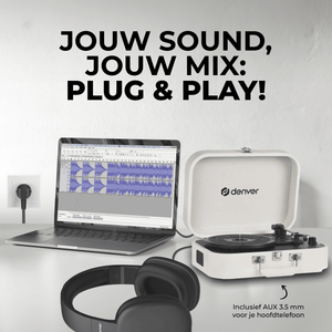 Denver Platenspeler - Ingebouwde Speakers en Versterker - Incl. PC Software - Auto-stop - Retro - VPL130