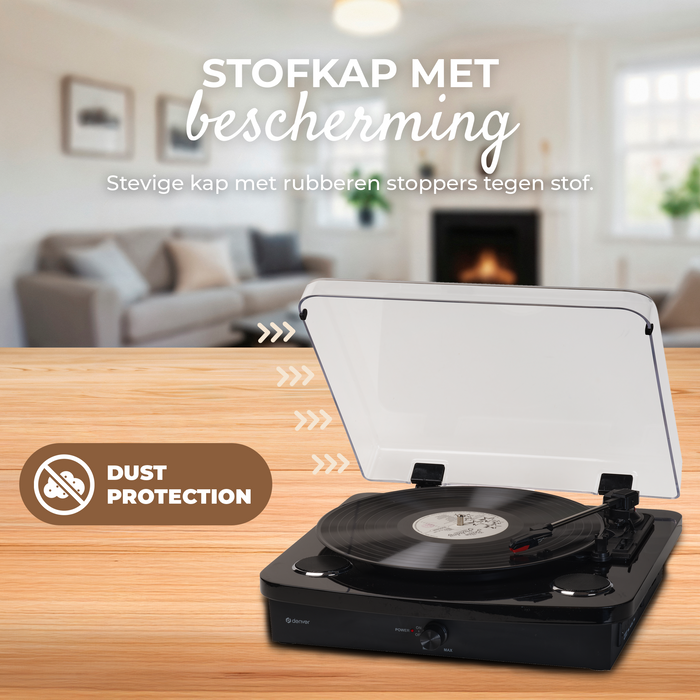 Denver Platenspeler Dual Bluetooth - Ingebouwde Speakers - USB - Retro - VPL230