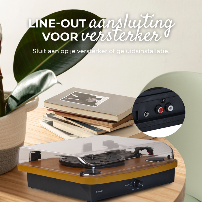 Denver Platenspeler Dual Bluetooth - Ingebouwde Speakers - USB - Retro - VPL230