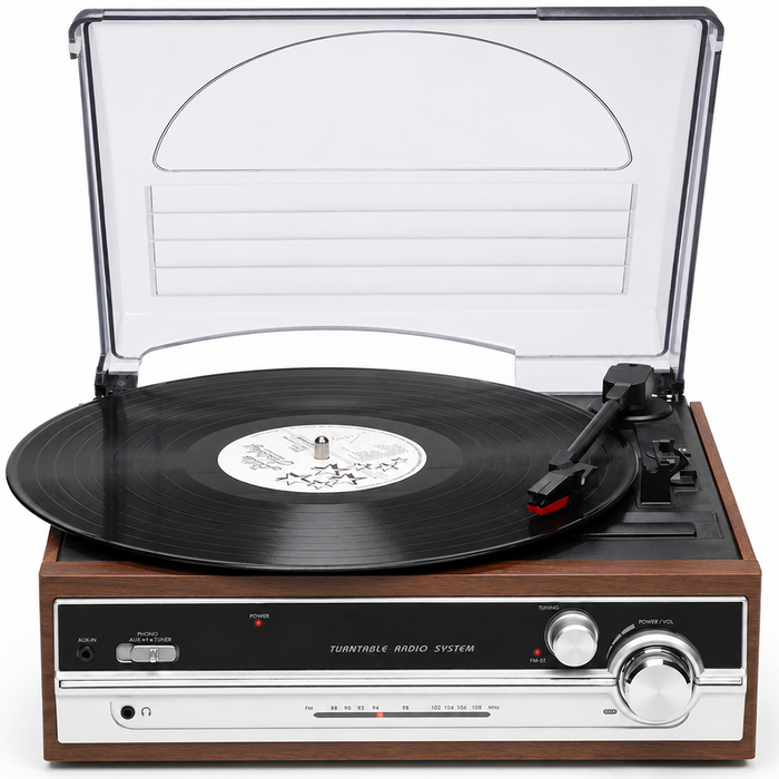 Denver Retro platenspeler - Ingebouwde Speakers - FM Radio - Auto-stop Functie - AUX - Phono - VPR190