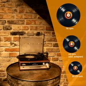 Denver Retro platenspeler - Ingebouwde Speakers - FM Radio - Auto-stop Functie - AUX - Phono - VPR190 - Denvershop