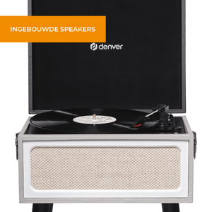 Denver Platenspeler Bluetooth - Ingebouwde Speakers - FM Radio - Auto-stop - Retro - VPR250 - Denvershop
