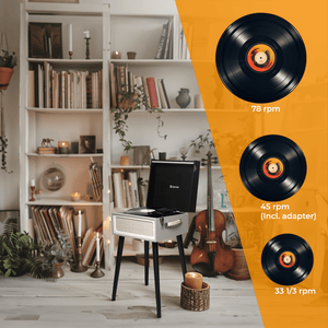 Denver Platenspeler Bluetooth - Ingebouwde Speakers - FM Radio - Auto-stop - Retro - VPR250 - Denvershop