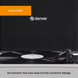 Denver Platenspeler Bluetooth - Ingebouwde Speakers - FM Radio - Auto-stop - Retro - VPR250 - Denvershop