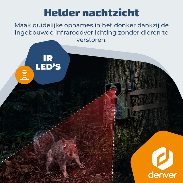 Denver Wildcamera met Nachtzicht en 4G verbinding - Live streaming - 4K Ultra HD video - 48MP Foto – 120 graden zicht - IP66 waterbestending - TrailCam Go app – WCL8060