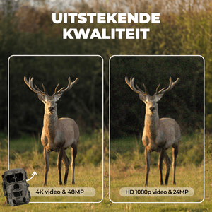 Denver Wildcamera met Nachtzicht en WiFi - 4K Ultra HD - 48MP - WiFi - TrailCam GO app - LCD Scherm - Waterdicht - WCT8026 - Denvershop