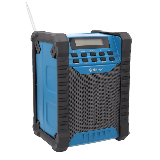 Denver Bouwradio DAB - Bluetooth - Accu - USB-C - Spatwaterdicht - WRD60 - Denvershop