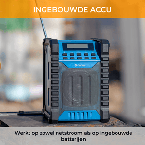 Denver Bouwradio FM - Bluetooth - Accu - USB-C - Spatwaterdicht - WRB60 - Denvershop
