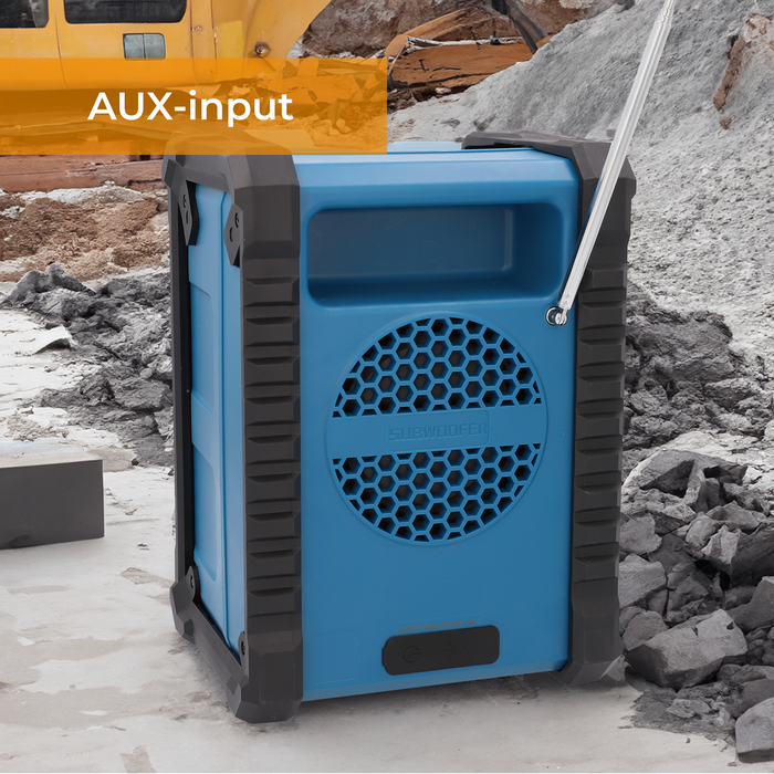 Denver Bouwradio - Bluetooth - met Accu - AUX - FM - USB-C - Spatwaterdicht - WRB60
