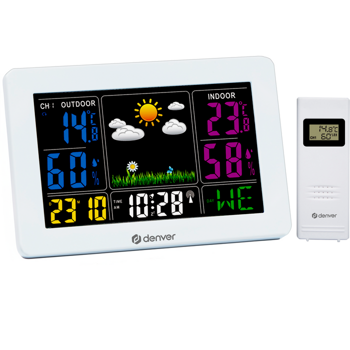 Denver Weerstation binnen en buiten - Draadloos Weerstation met Buitensensor - Radiogestuurde Tijd - WS540
