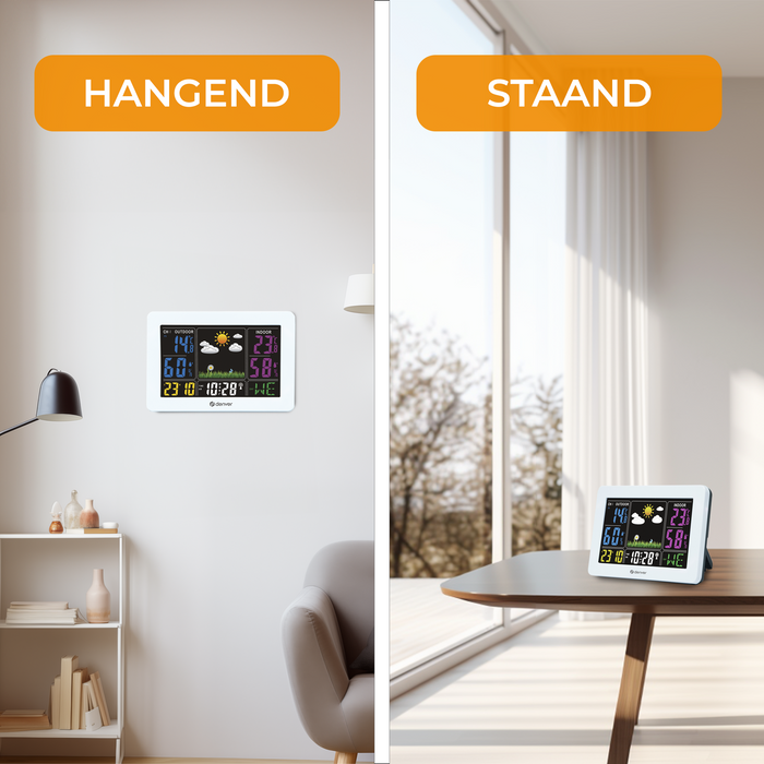 Denver Weerstation binnen en buiten - Draadloos Weerstation met Buitensensor - Radiogestuurde Tijd - WS540