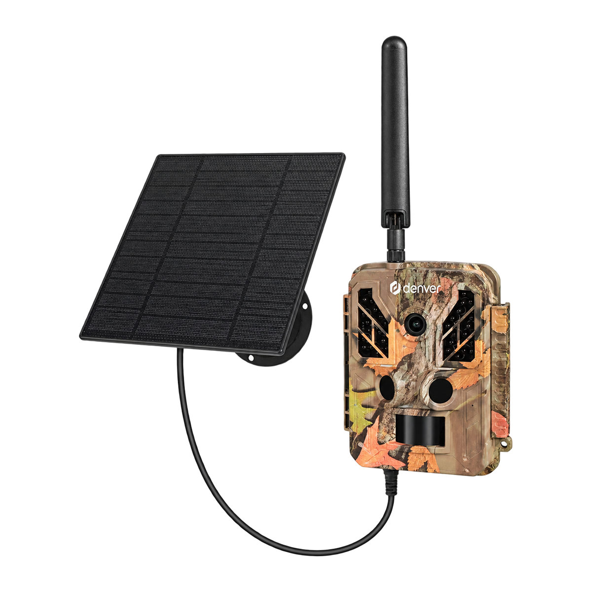 Denver WSL8050 wildcamera met 4G, antenne en los zonnepaneel met kabel
