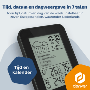 Denver Weerstation - Binnen & Buiten - Hygrometer - Regenmeter - Temperatuur