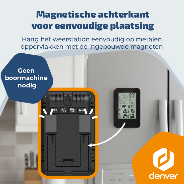 Denver Weerstation - Binnen & Buiten - Hygrometer - Regenmeter - Temperatuur