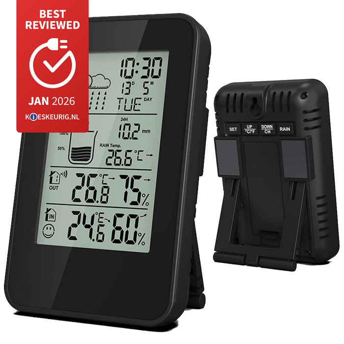 Denver Weerstation - Binnen & Buiten - Hygrometer - Regenmeter - Temperatuur