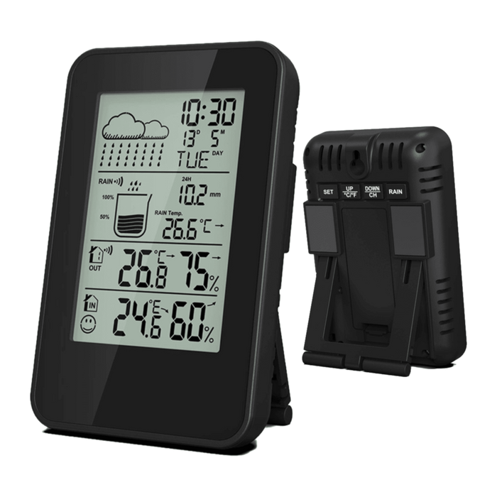 Denver WSR560 weerstation met display en draadloze buitensensor, vooraanzicht