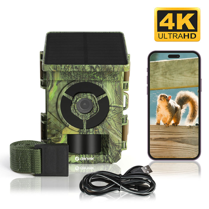 Denver Wildcamera met Nachtzicht en WiFi - 4K Ultra HD - 48mp - WiFi - Trailcam Go app - LCD scherm - Zonne-energie - WSW8120