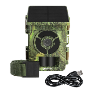 Denver WSW8120 wildcamera met zonnepaneel, bevestigingsband en USB-kabel