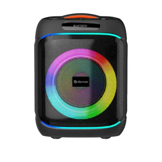 Denver partyspeaker 6,5 inch · discolicht, draadloze microfoon en 5 uur accu
