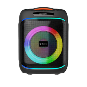 Denver partyspeaker 8 inch · discolicht, draadloze microfoon en trolley