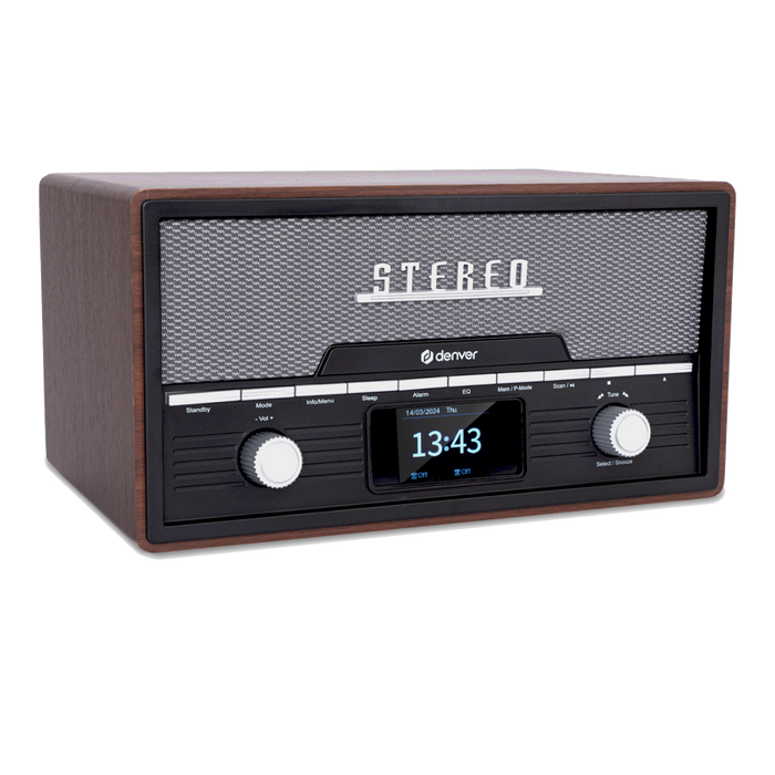 Denver DAB+ radio met cd-speler retro · bluetooth en FM