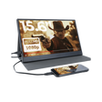 Denver Portable Monitor - Full HD - 15.6" - Draagbare Monitor - Lederen Hoes - HDMI - USB-C - PMO15604
