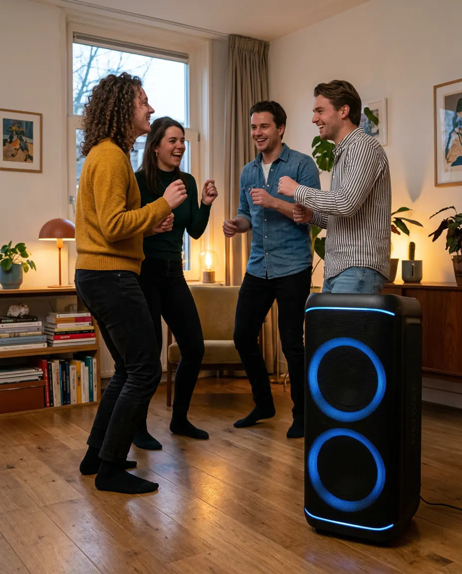 Huisfeest in de woonkamer