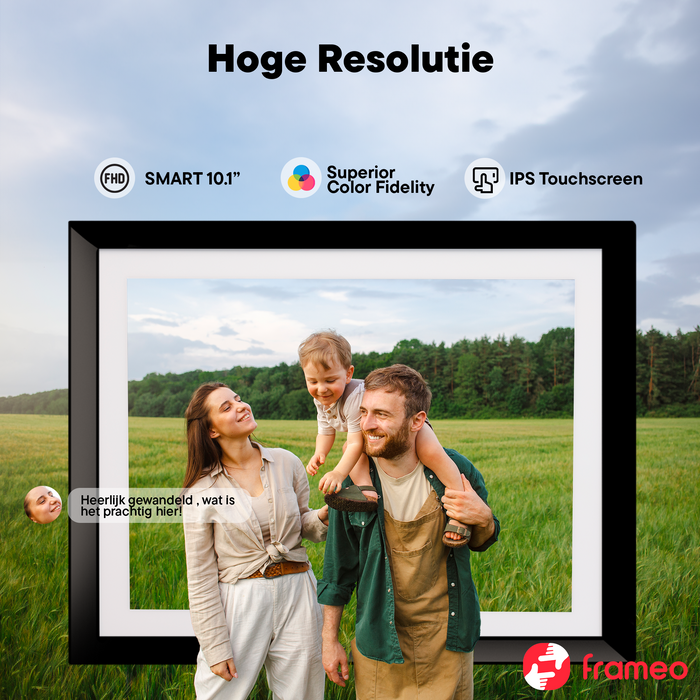 Denver Digitale Fotolijst 10.1 inch - Verwisselbare lijst zwart/wit/hout - Frameo app - Fotokader - Wifi - PFF1018